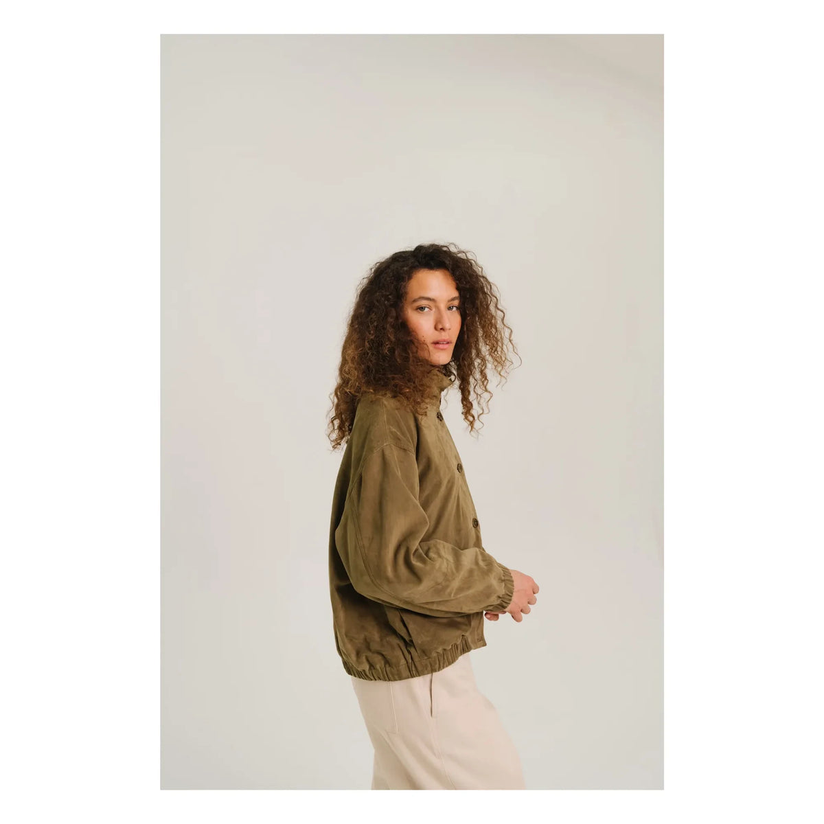 Sacrécoeur - Lise Leather Jacket | Khaki