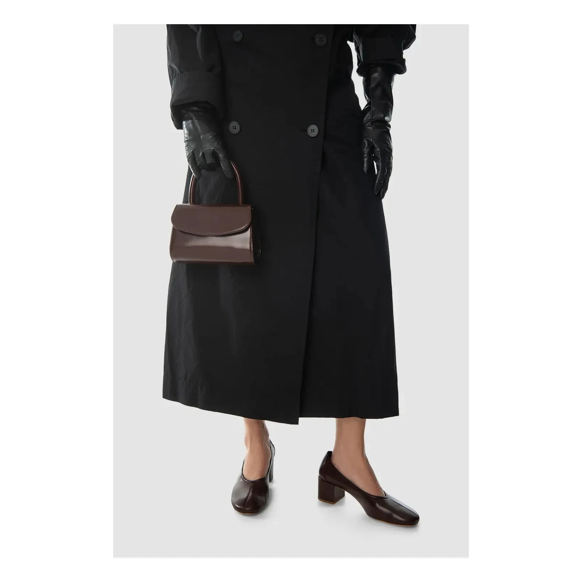 BY FAR - Prudence Leather Heeled Ballerina Shoes | Brown