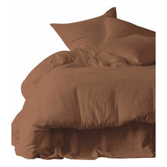 Haomy - Mykonos Cotton Muslin Pillowcases - Pack of 2 | Mocaccino