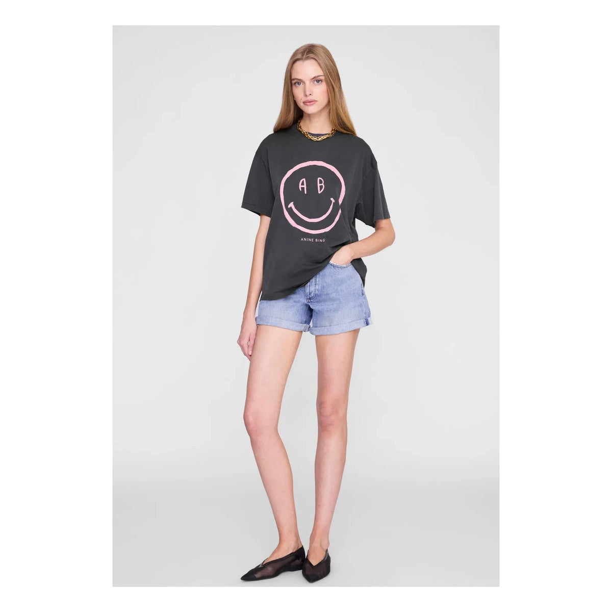 Anine Bing - Wagner Smiley T-Shirt | Grey
