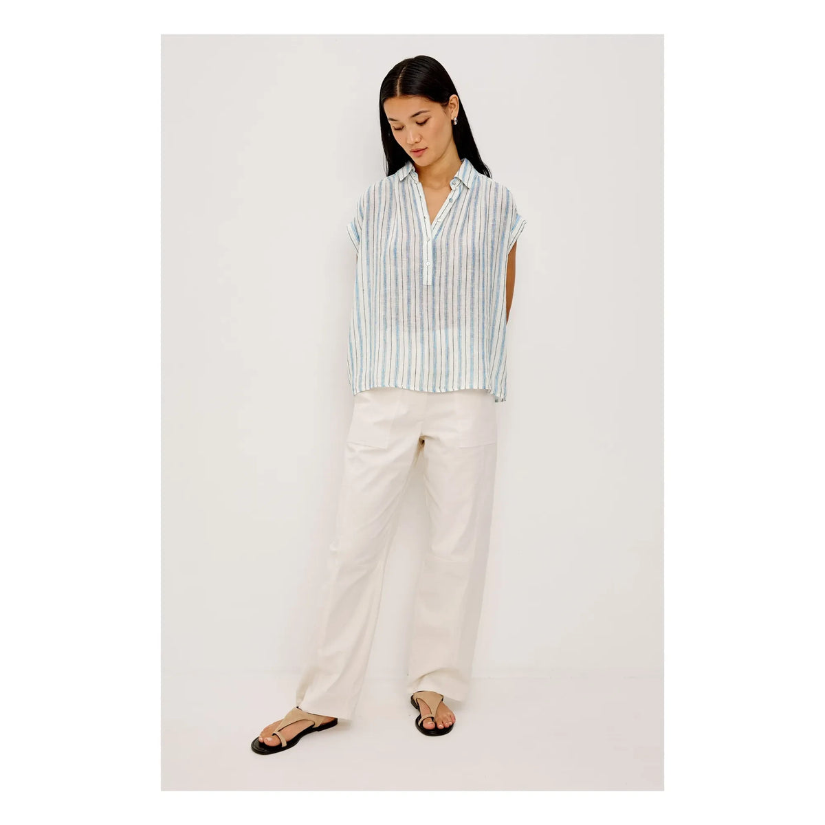 Rails - Tuscany Striped Blouse | Light blue