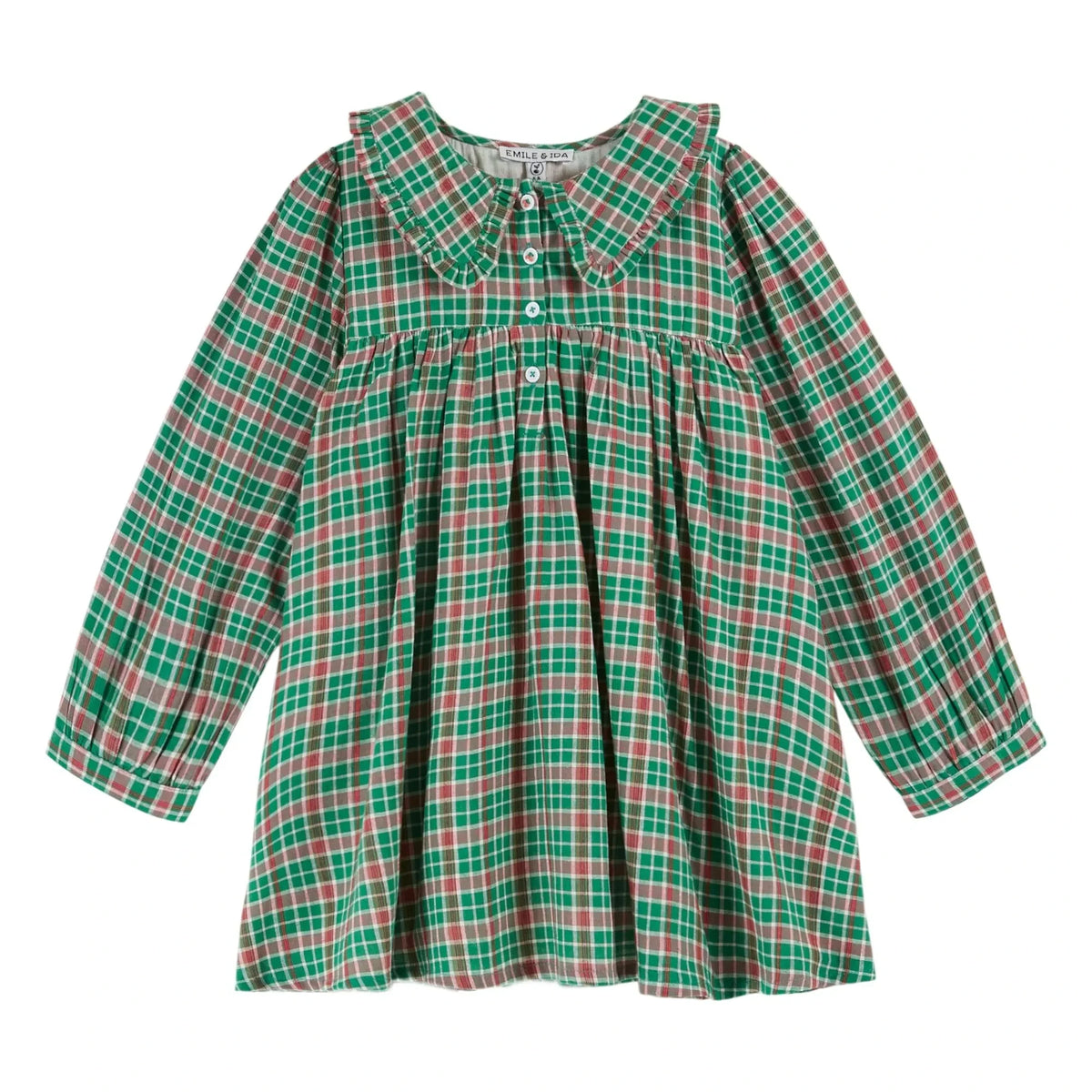 Emile et Ida - Carreaux Dress | Green