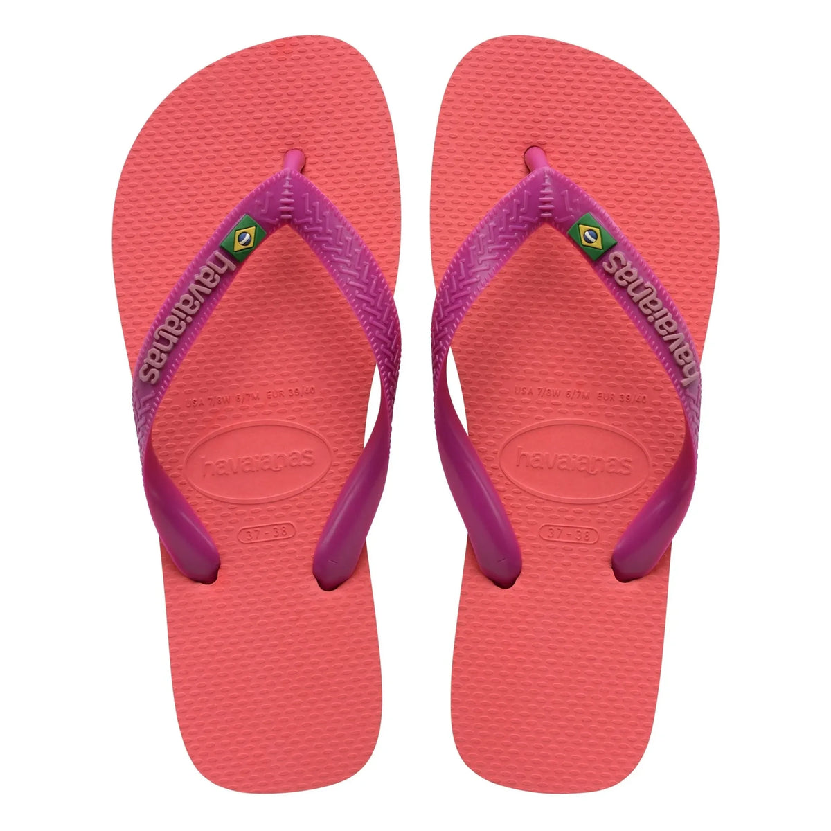 Havaianas - Brasil Logo flip flops | Coral