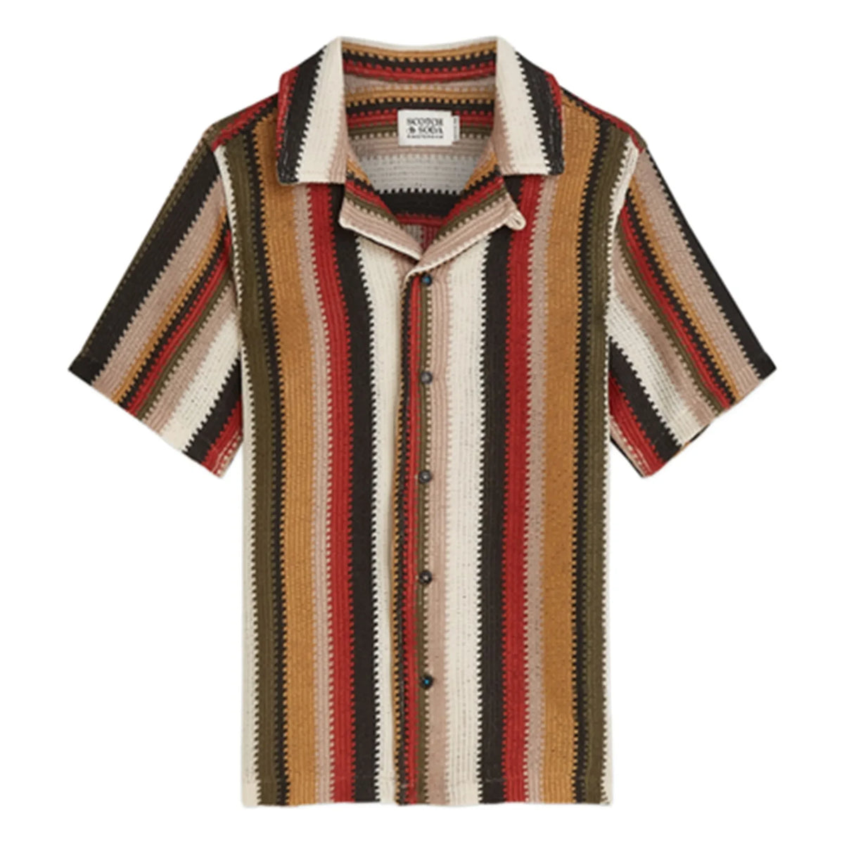 Scotch & Soda - Striped Mesh Shirt | Red