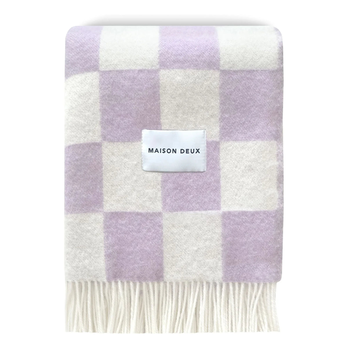 Maison Deux - Damier Wool Blanket | Lilac