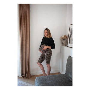 Mama Hangs - Mama Flow Maternity Cycling Shorts | Leopard