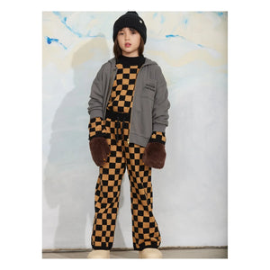 Mini Rodini - Organic Cotton Mesh Damier Trousers | Brown