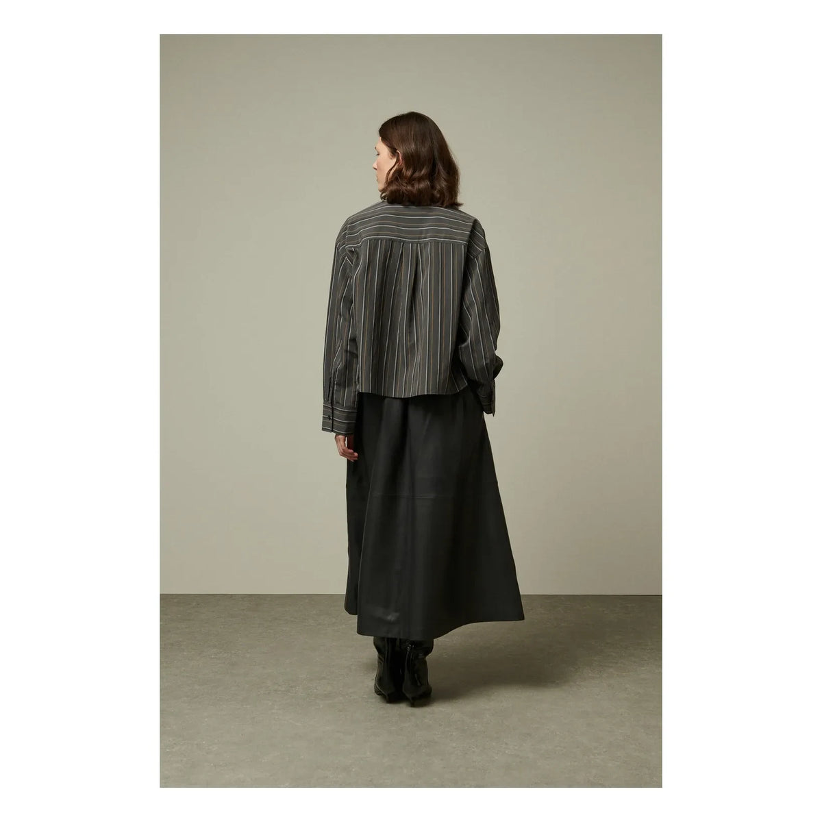 BELLEPIECE - Claude Leather Skirt | Charcoal Grey