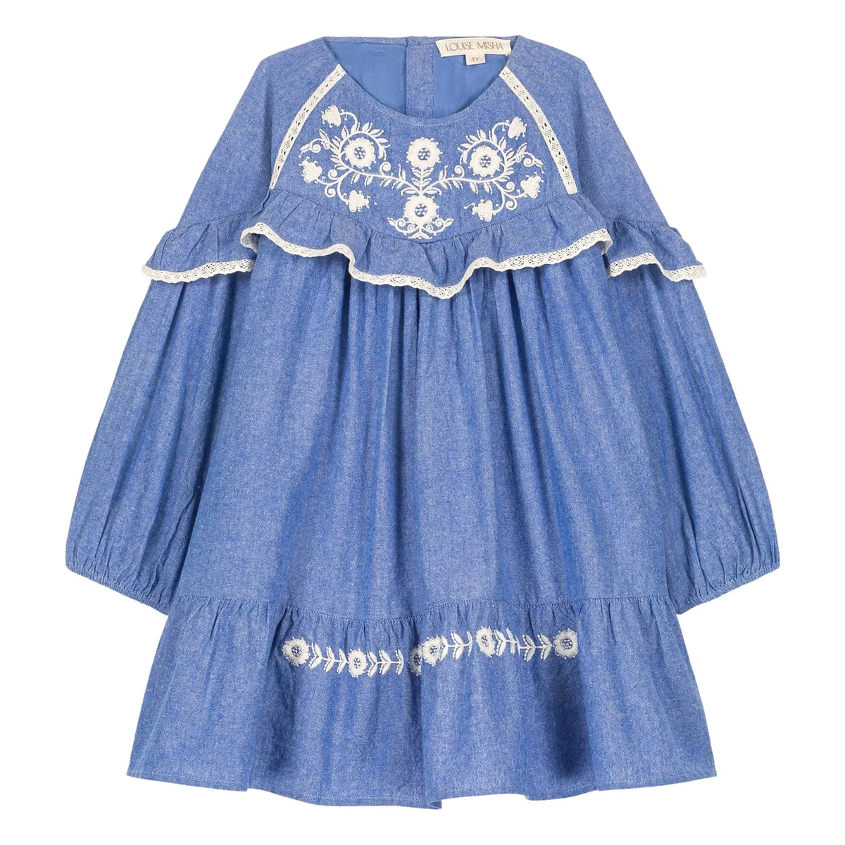 Louise Misha - Orana Organic Cotton Dress | Denim Blue