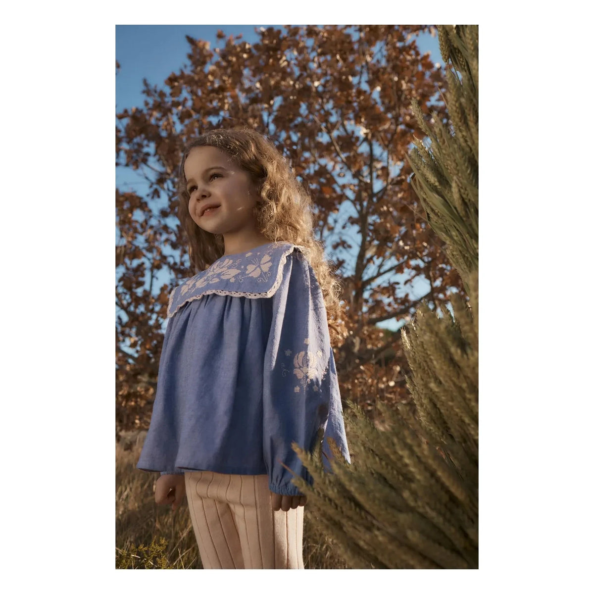 Louise Misha - Henrietta organic cotton blouse | Mavi