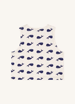 Petit Bateau - Whales Organic Cotton Sleeveless Tank Top | Heather Beige