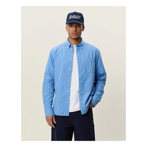 Les Deux - Striped Poplin Shirt | Light Blue