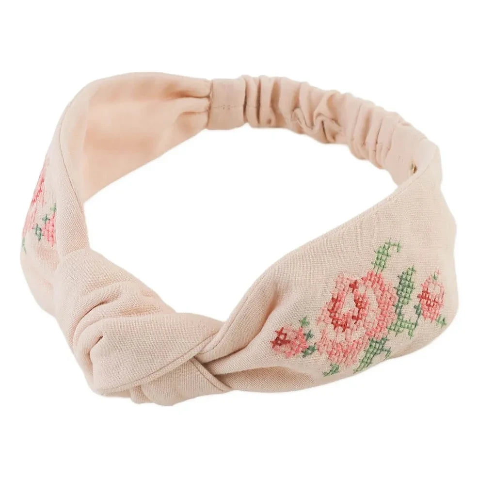 Gingersnaps - Avila Embroidered Headband | Beige