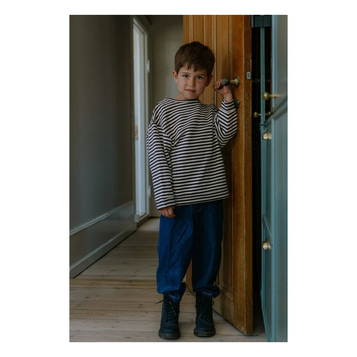 Fliink - Alvin Striped Organic Cotton Sweatshirt | Brown