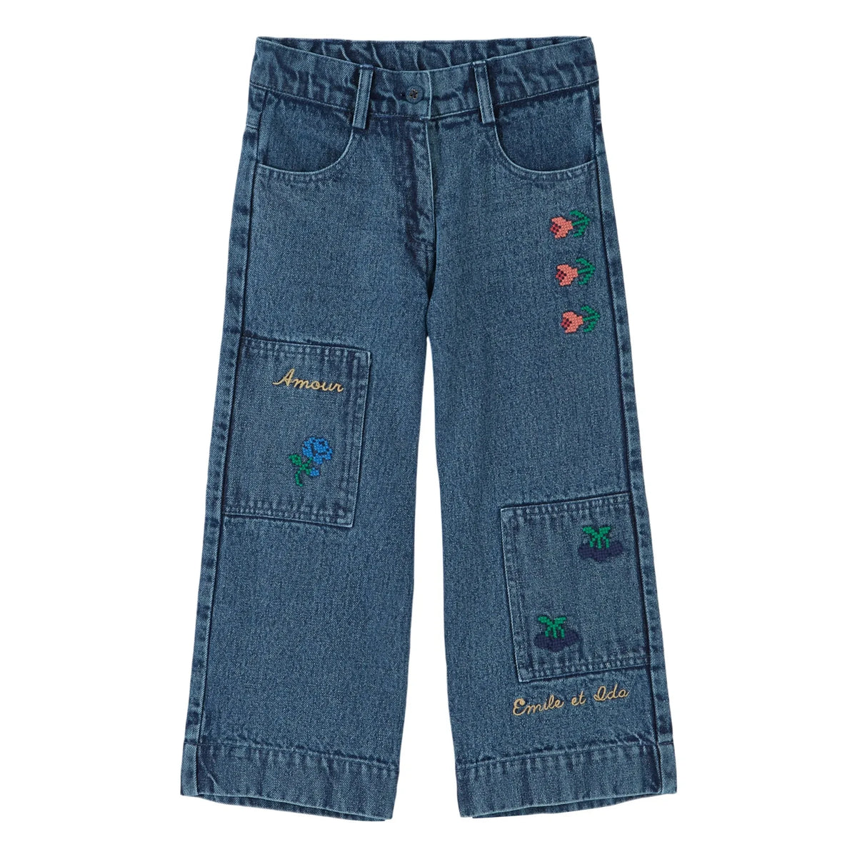 Emile et Ida - Embroidered Jeans | Dark Blue