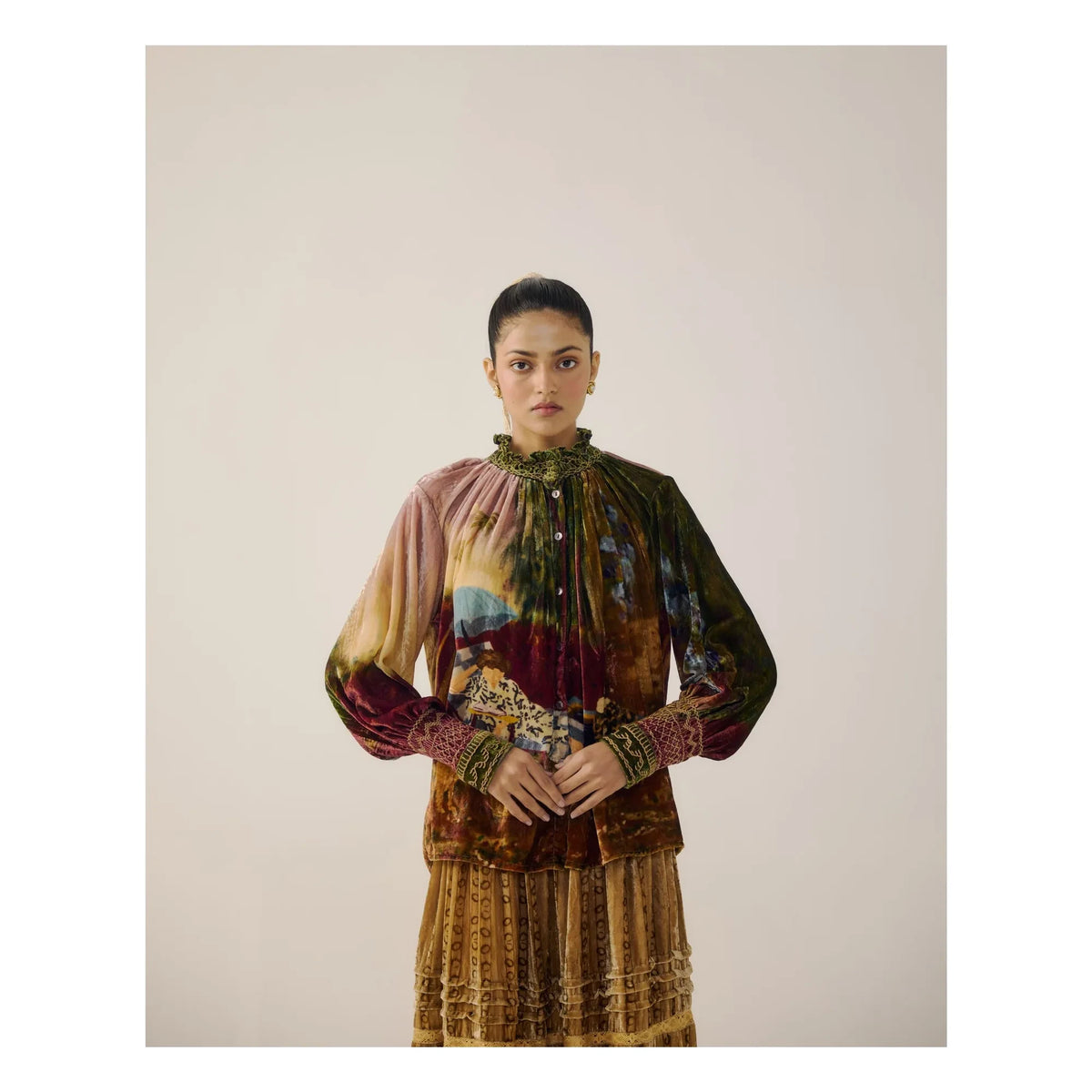 CORD - Farmer Lakeside Velvet Blouse | Burgundy