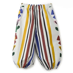 Fabula - Garden Striped Pants | White