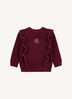 Petit Bateau - PB ruffled sweatshirt | Burgundy