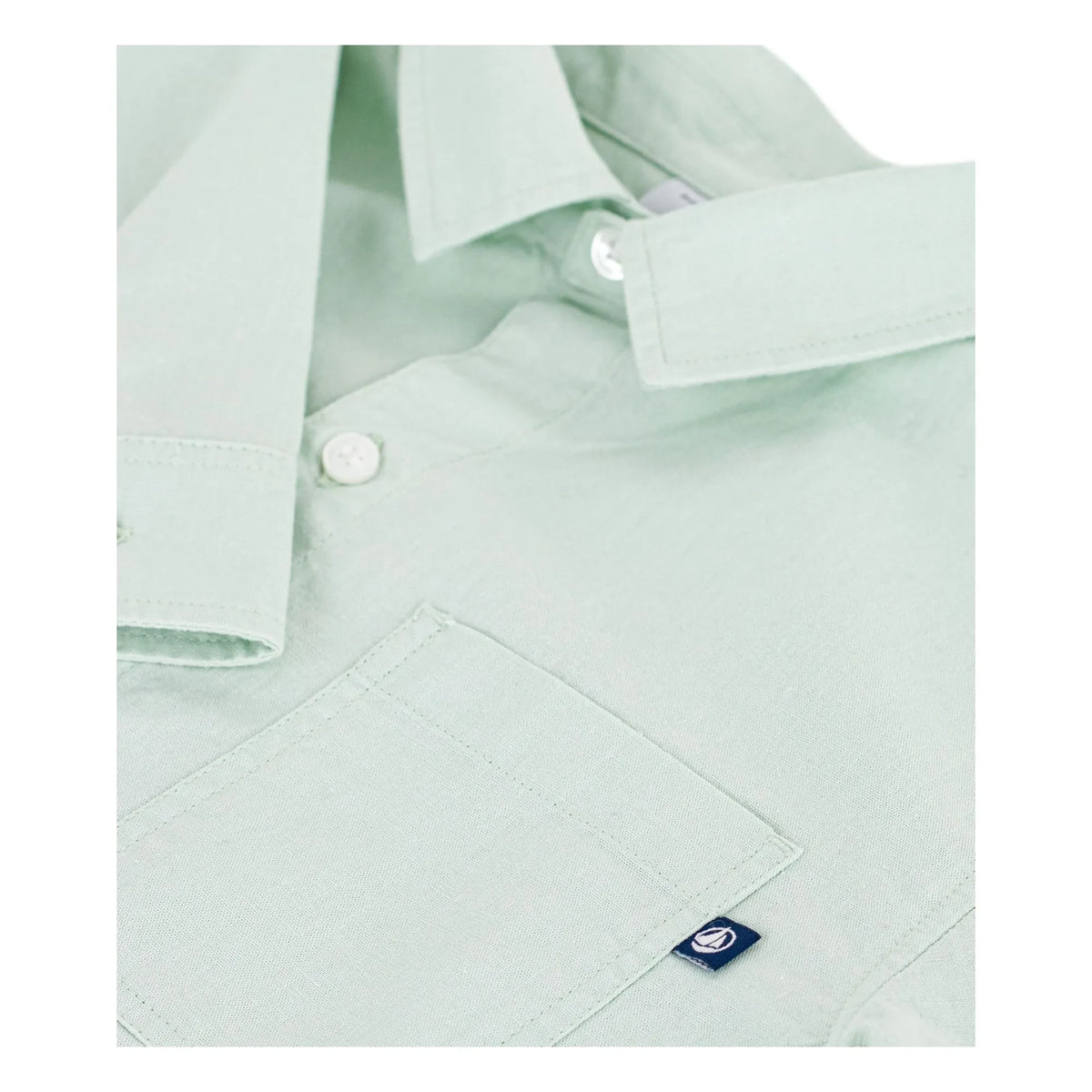 Petit Bateau - Sage | Plain Linen Shirt