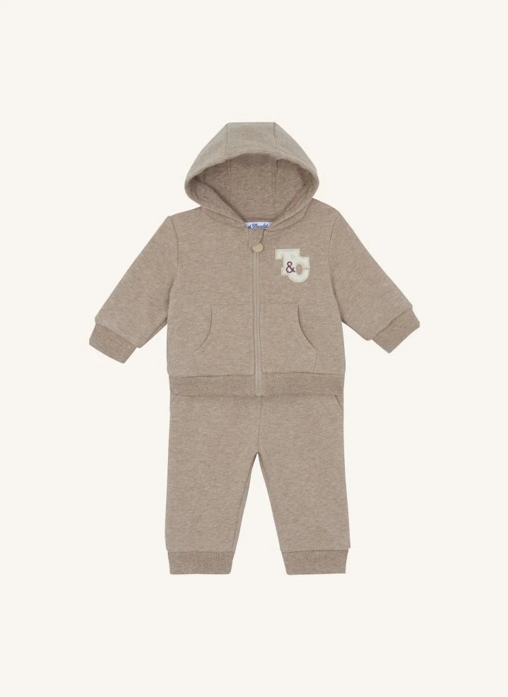 Tartine et Chocolat - Chiné Hooded Tracksuit and Jogger Set | Mocha