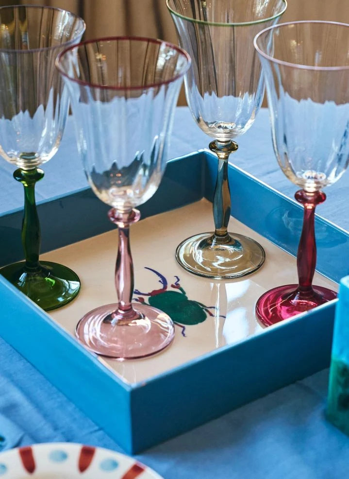 Anna + Nina - Clara Optic Wine Glasses - Set of 2 | Pink