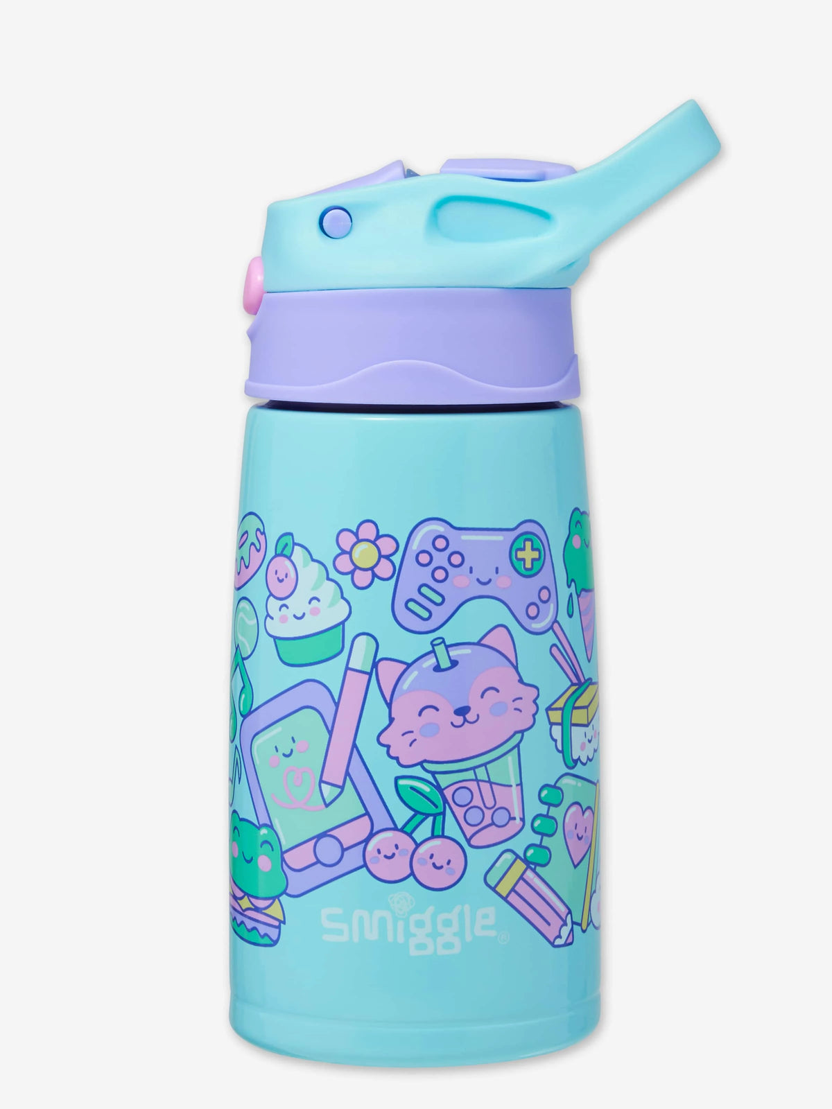 Smiggle - Weekend 400ML Secret Straw Stainless Steel Bottle