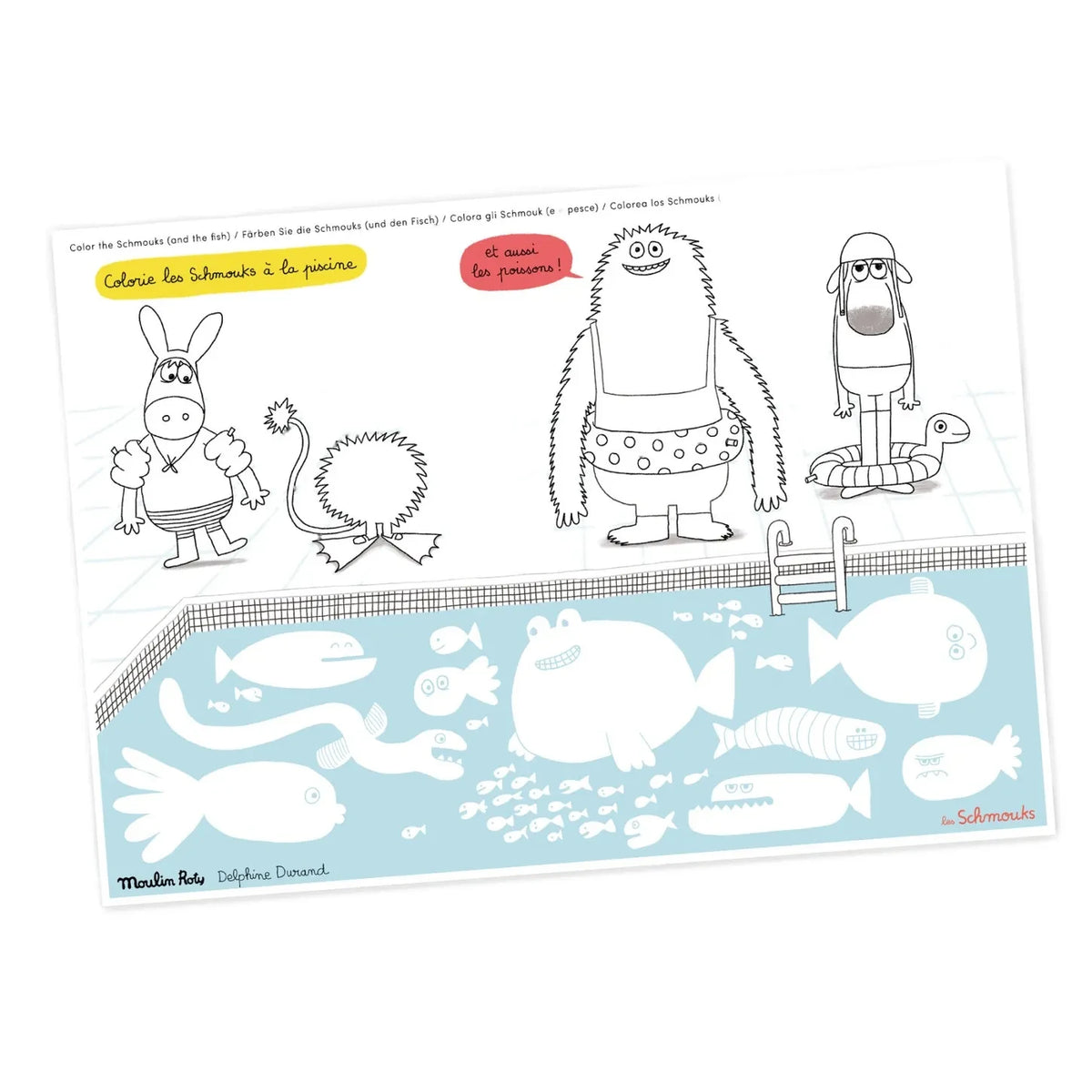 Moulin Roty - 40-piece coloring placemats set - Les Schmouks