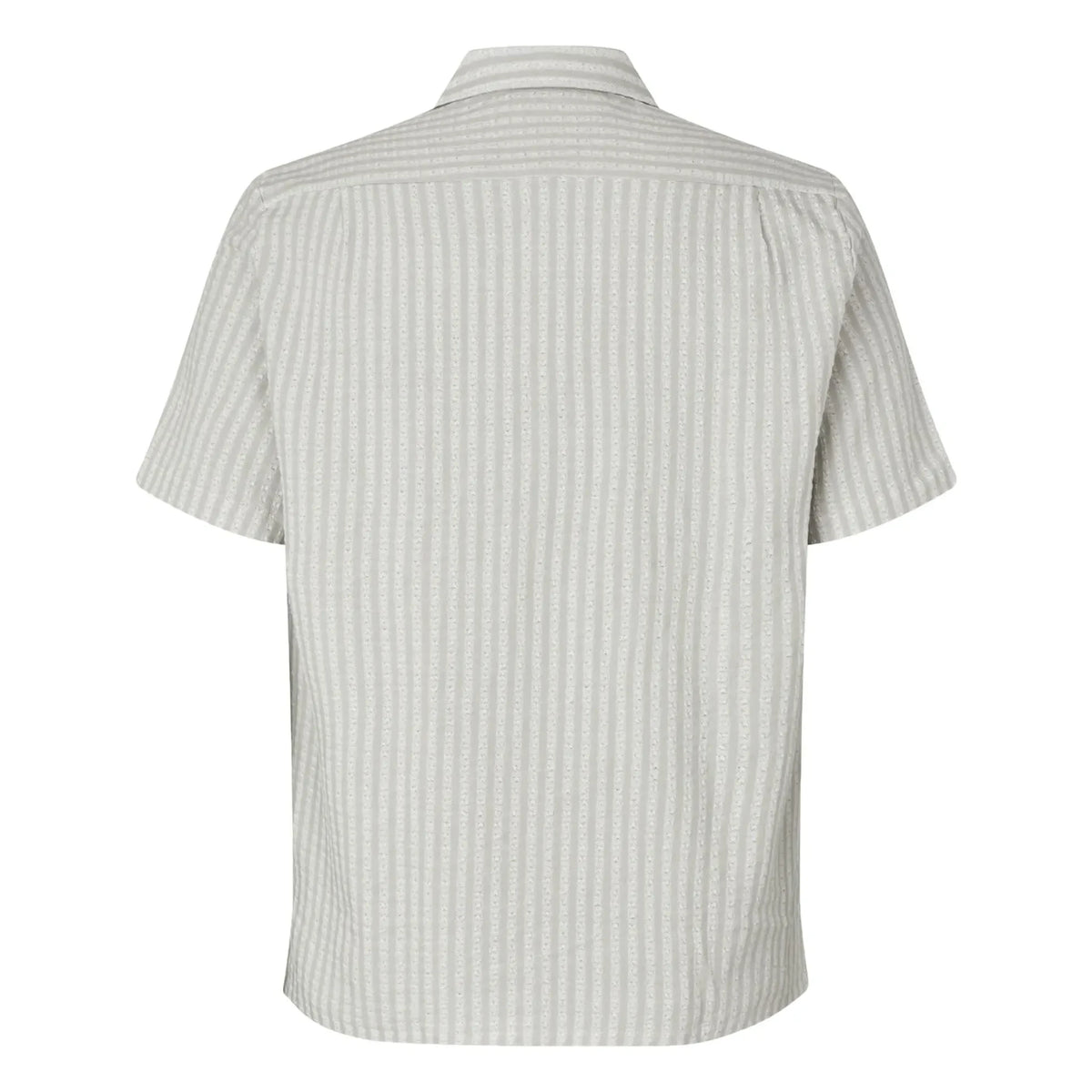 Samsoe Samsoe - Avan JX Short Sleeve Cotton Shirt | Light Gray
