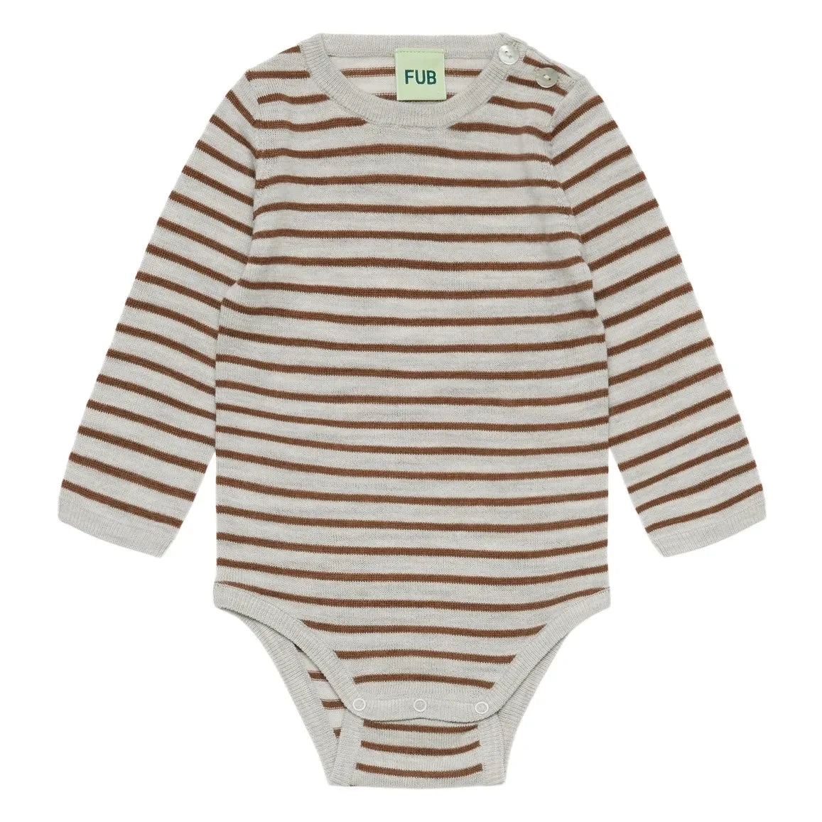 FUB - Fine Knit Merino Wool Striped Bodysuit | Brown
