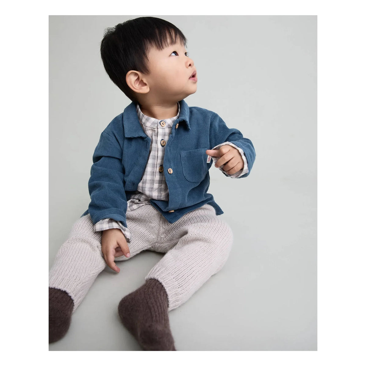 Búho - Soft Velvet Organic Cotton Baby Shirt | Sky Blue