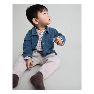 Búho - Soft Velvet Organic Cotton Baby Shirt | Sky Blue