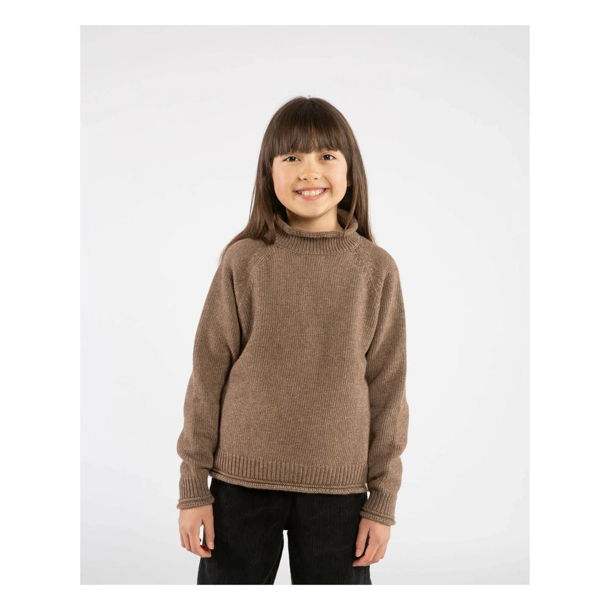 Matona - Wool Raglan Sweater | Brown