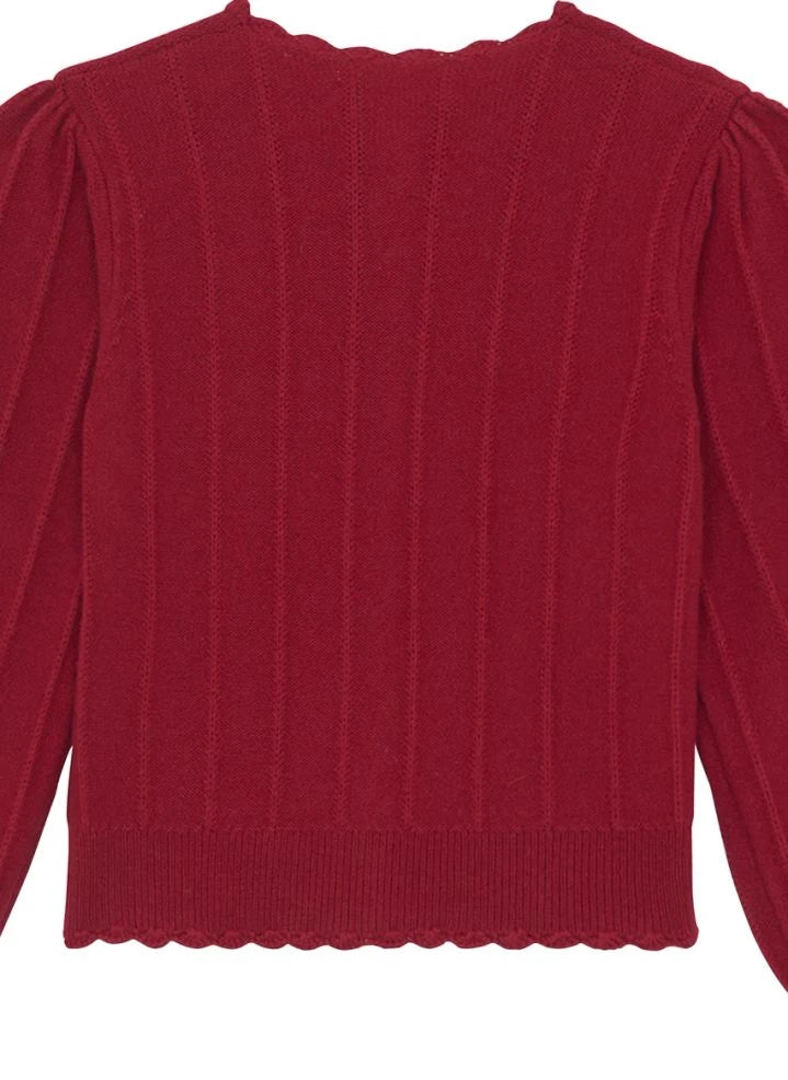 Tartine et Chocolat - Feston Cardigan | Cherry Red