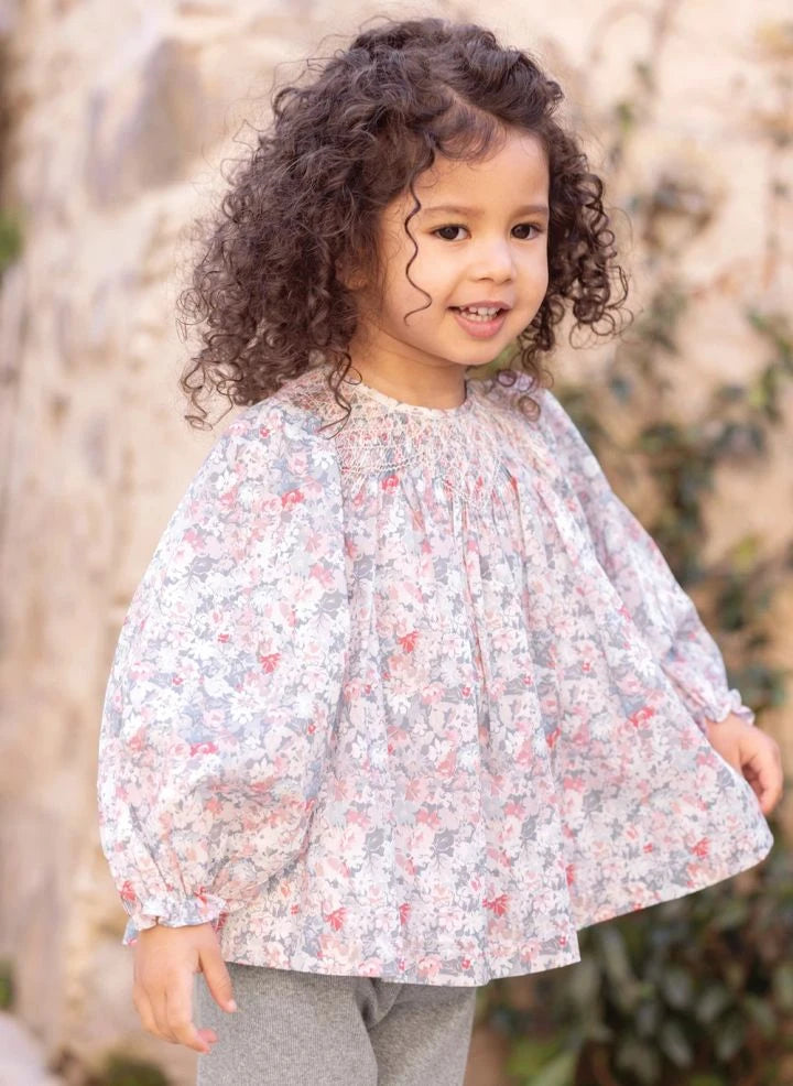 Tartine et Chocolat - Gathered Blouse and Leggings Set | Grey