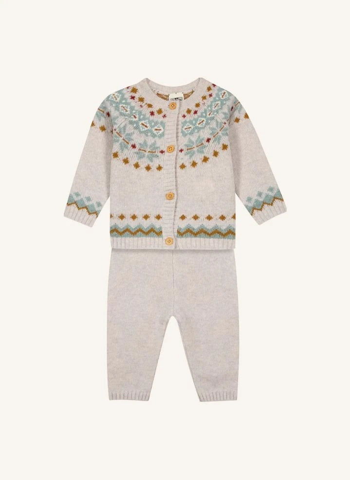 Bonton - Toudou Cardigan and Tights Set | Chalk