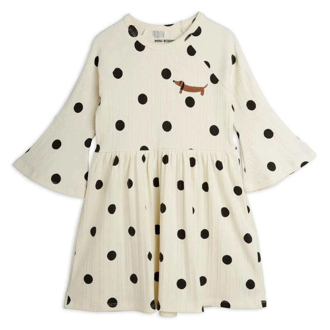 Mini Rodini - Organic Cotton Pea Dress | Ecru