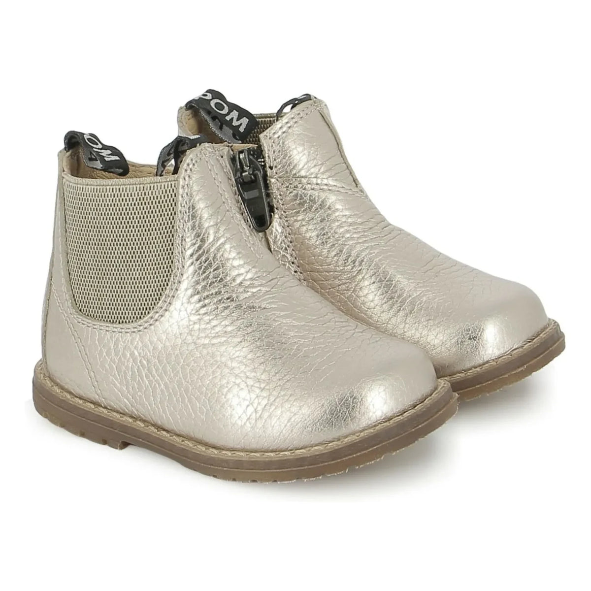 Pom d'Api - Bob Jod Zippered Grain Leather Ankle Boots | Gold