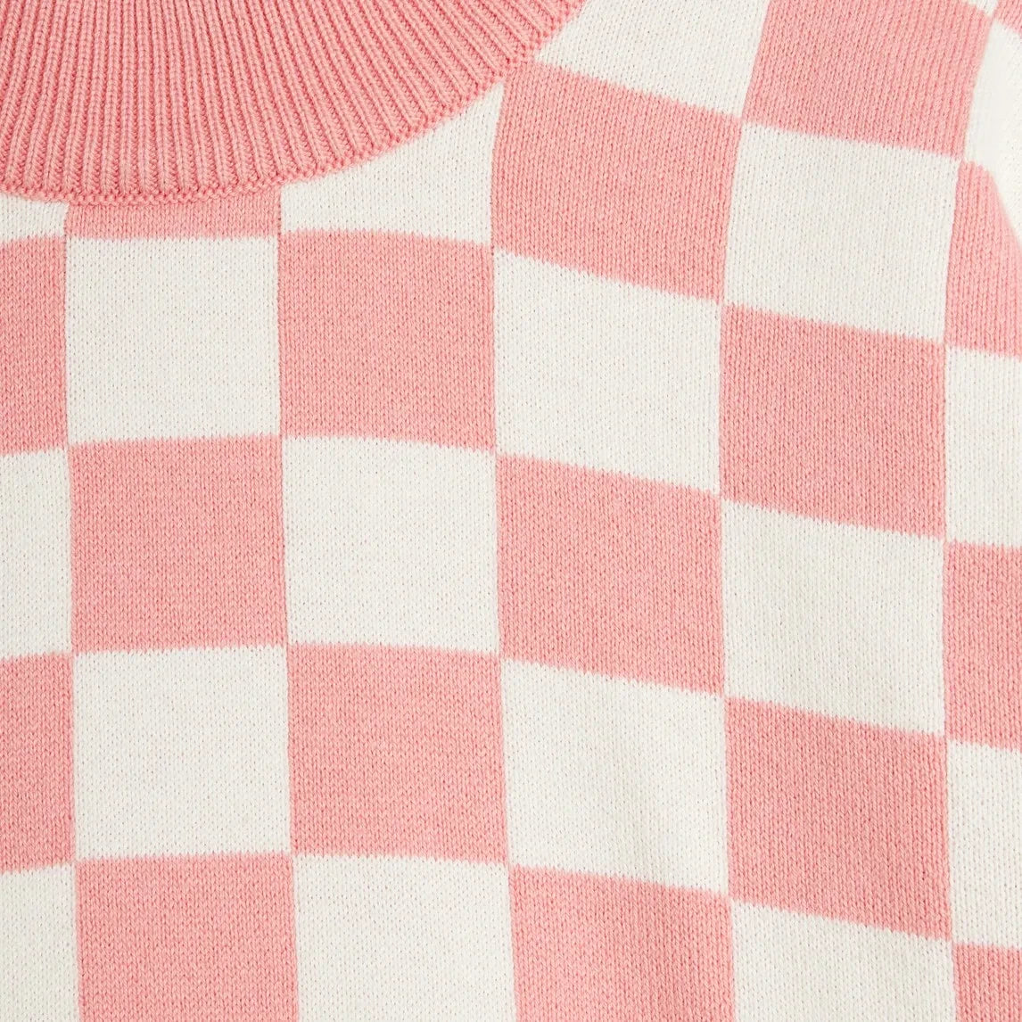 Mini Rodini - Damier organic cotton sweatshirt | Pink
