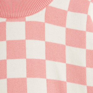 Mini Rodini - Damier organic cotton sweatshirt | Pink