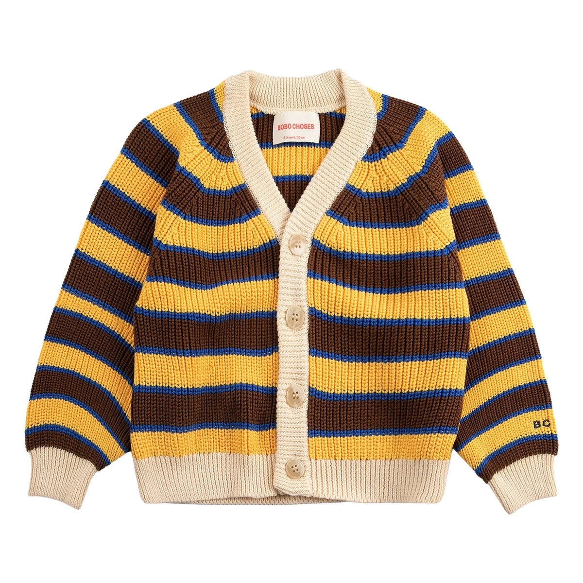 Bobo Choses - Striped Organic Cotton Cardigan | Yellow