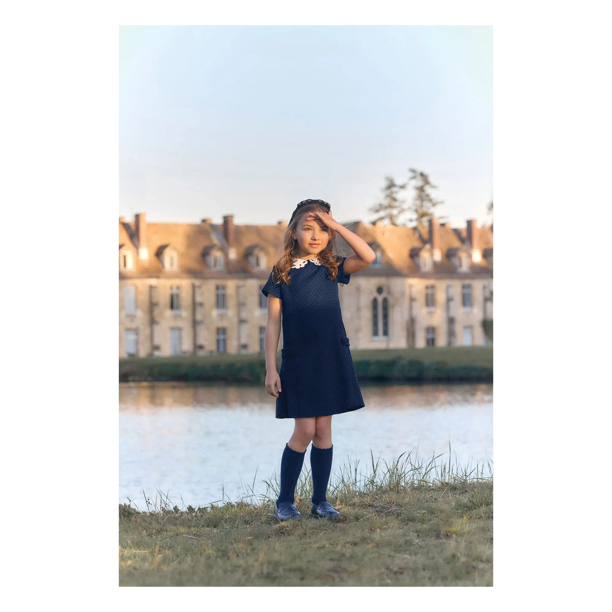 Tartine et Chocolat - Claudine collar dress | Navy