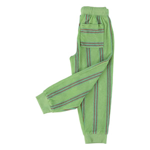 Piupiuchick - Organic Cotton Terry Textured Striped Jogger Trousers | Green