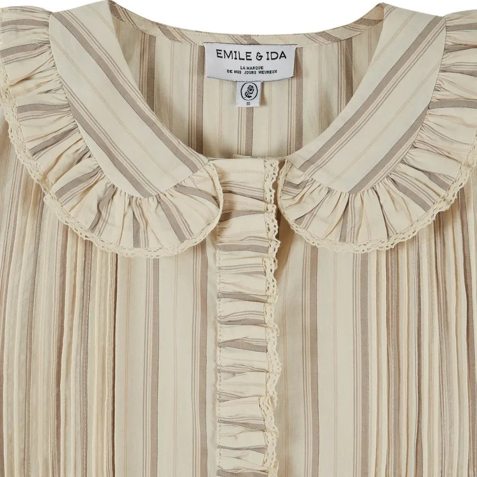 Emile et Ida - Eboto Striped Blouse | Beige