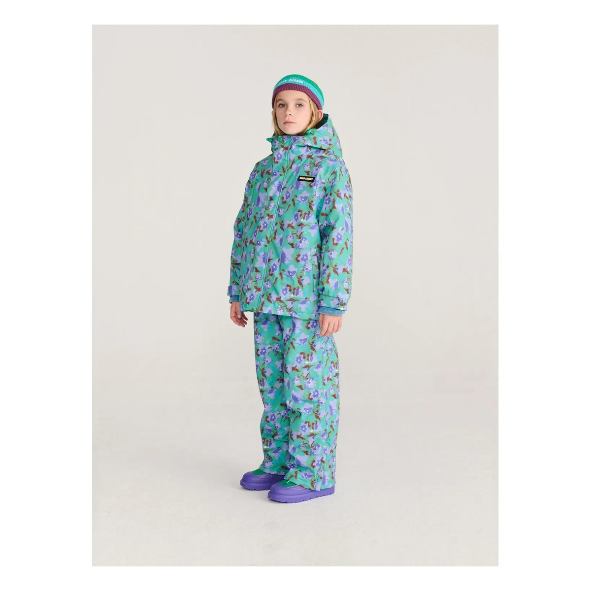 Bobo Choses - Flowery Recycled Fiber Ski Pants | Turquoise