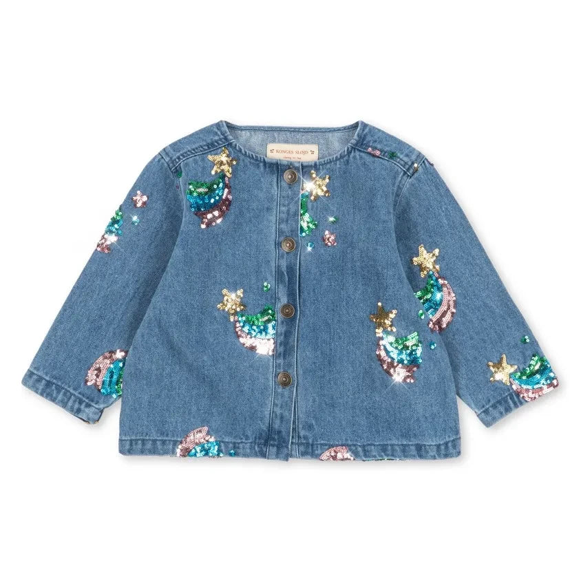 Konges Sløjd - Magot Denim Organic Cotton Sequin Jacket | Blue