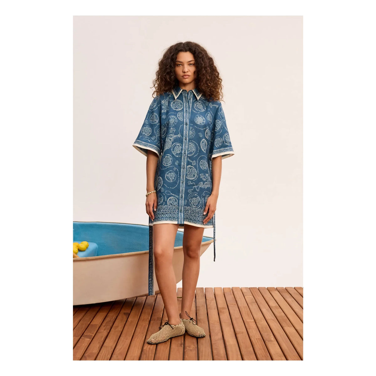 Alémais - Lucky Lin Shirt Dress | Blue