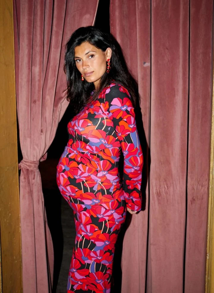 Paloma Collection - Mona Flower Power Maternity Top | Red