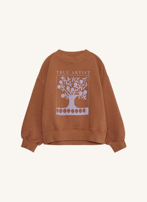 True Artist - Ex Libris organic cotton sweatshirt | Brown