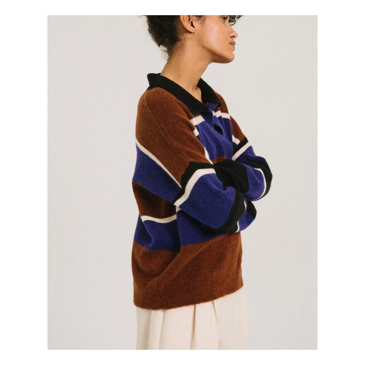 Tinsels - Winner Striped Sweater | Brown