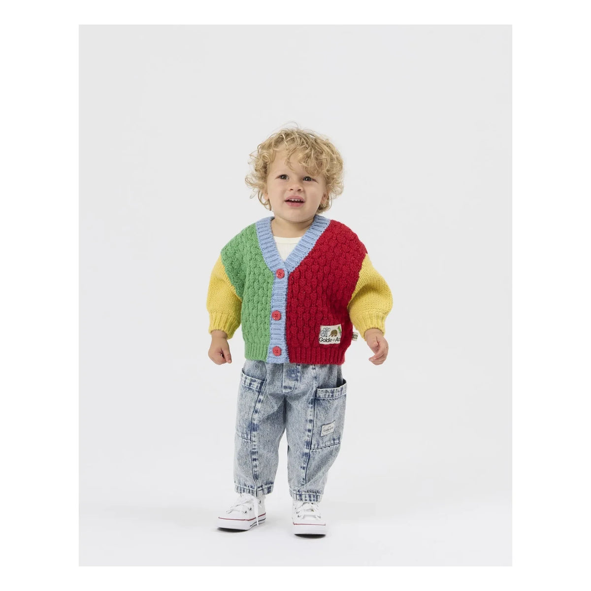 Goldie + Ace - Color Block Cardigan | Red